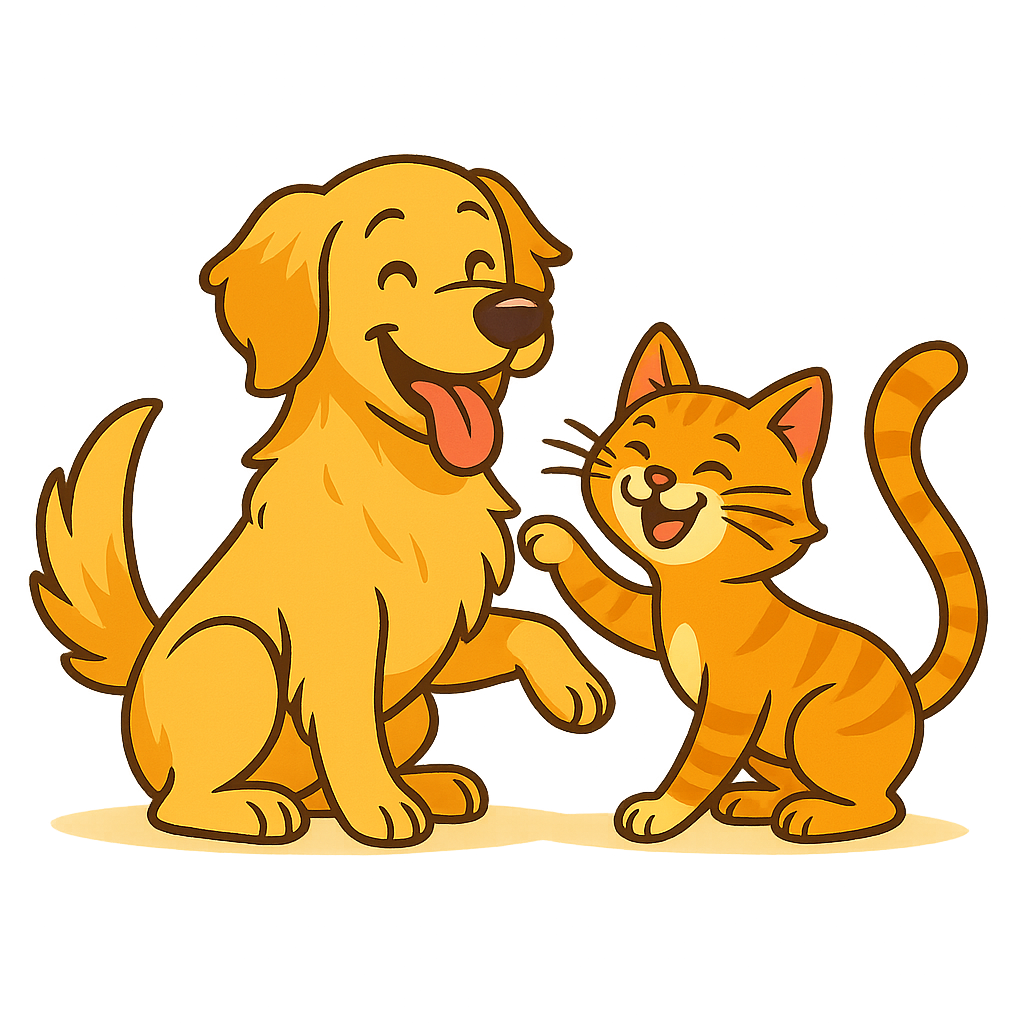 Dog and Cat Playing